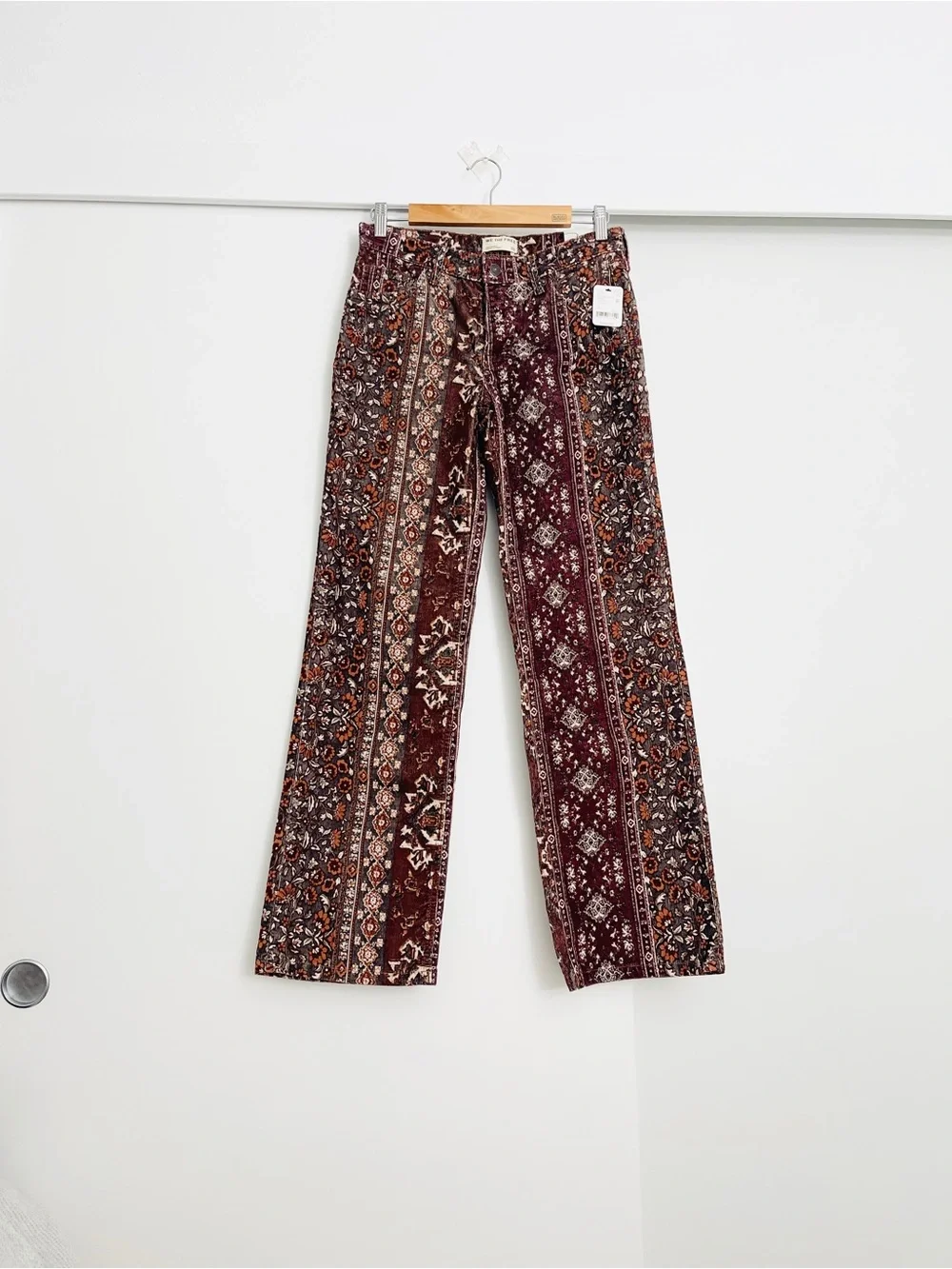 NWT Free People Tennessee Low-Rise Corduroy Boyfriend Western Pants Size 25